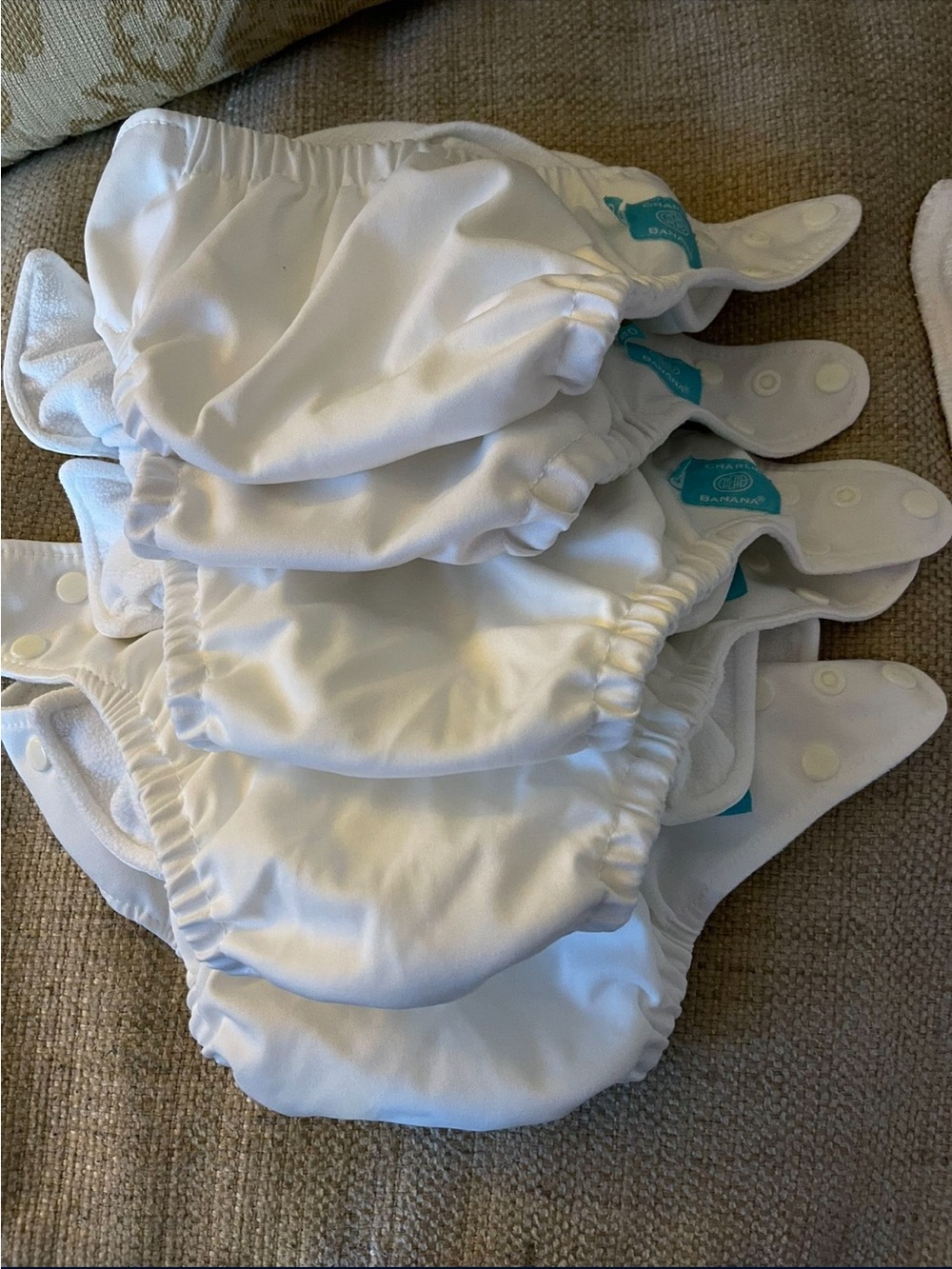 Charlie Banana White Reusable Diaper Covers (Set)